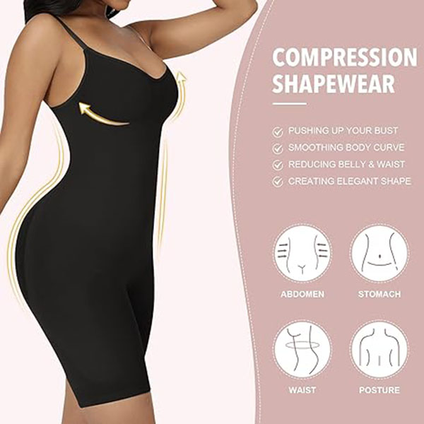 Everyday Snatched Waist Cami Shaper,Open Crotch Design,No-Roll Flat Leg Shapewear-Ultimate Tummy Control & Booty Lift Bodysuit For Women