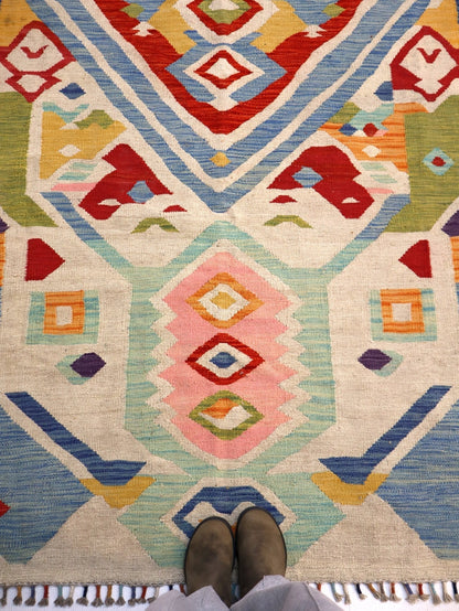 Afghan Maimana Kilim Rug | 5' 7" x 8' 9"