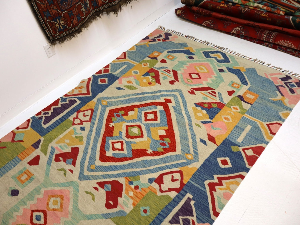 Afghan Maimana Kilim Rug | 5' 7" x 8' 9"