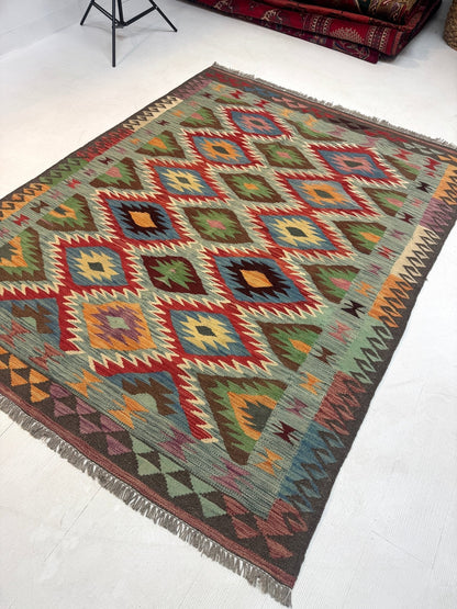 Afghan Maimana Kilim Rug | 5' x 6' 7"