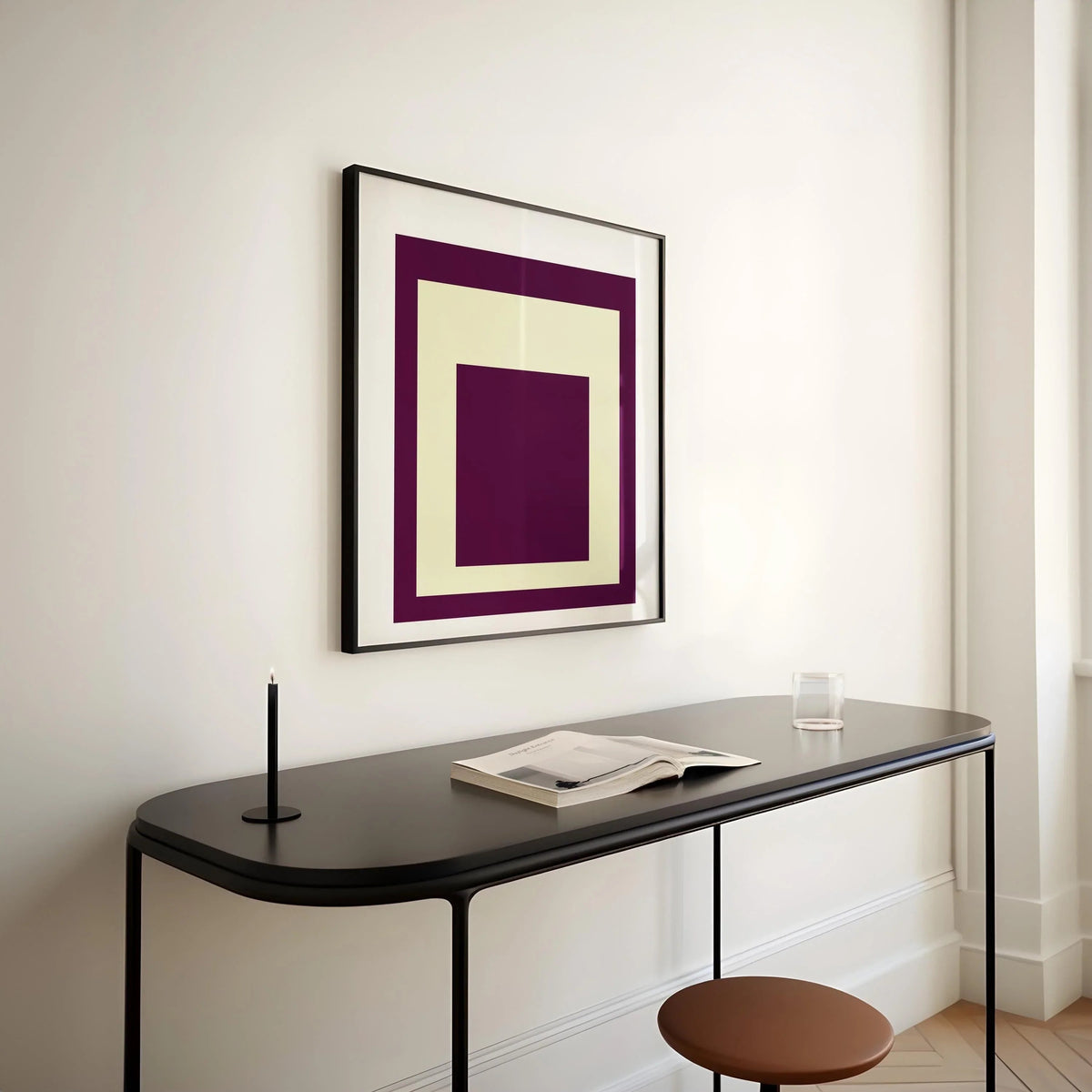 Impression d'art « Dessert » inspirée de Josef Albers, « Hommage au carré » Giclée moderne du milieu du siècle, option encadrée