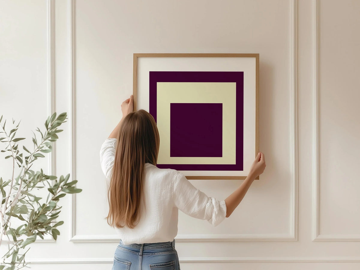 Impression d'art « Dessert » inspirée de Josef Albers, « Hommage au carré » Giclée moderne du milieu du siècle, option encadrée
