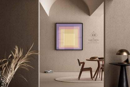 Josef Albers Inspired ‚ Dusk‚Äô Art Print: Mid-Century Modern Homage to the Square