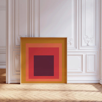 Inspired by Josef Albers 'Split Peach' Giclee Print: Mid-Century Modern Art 'Homage to the Square'