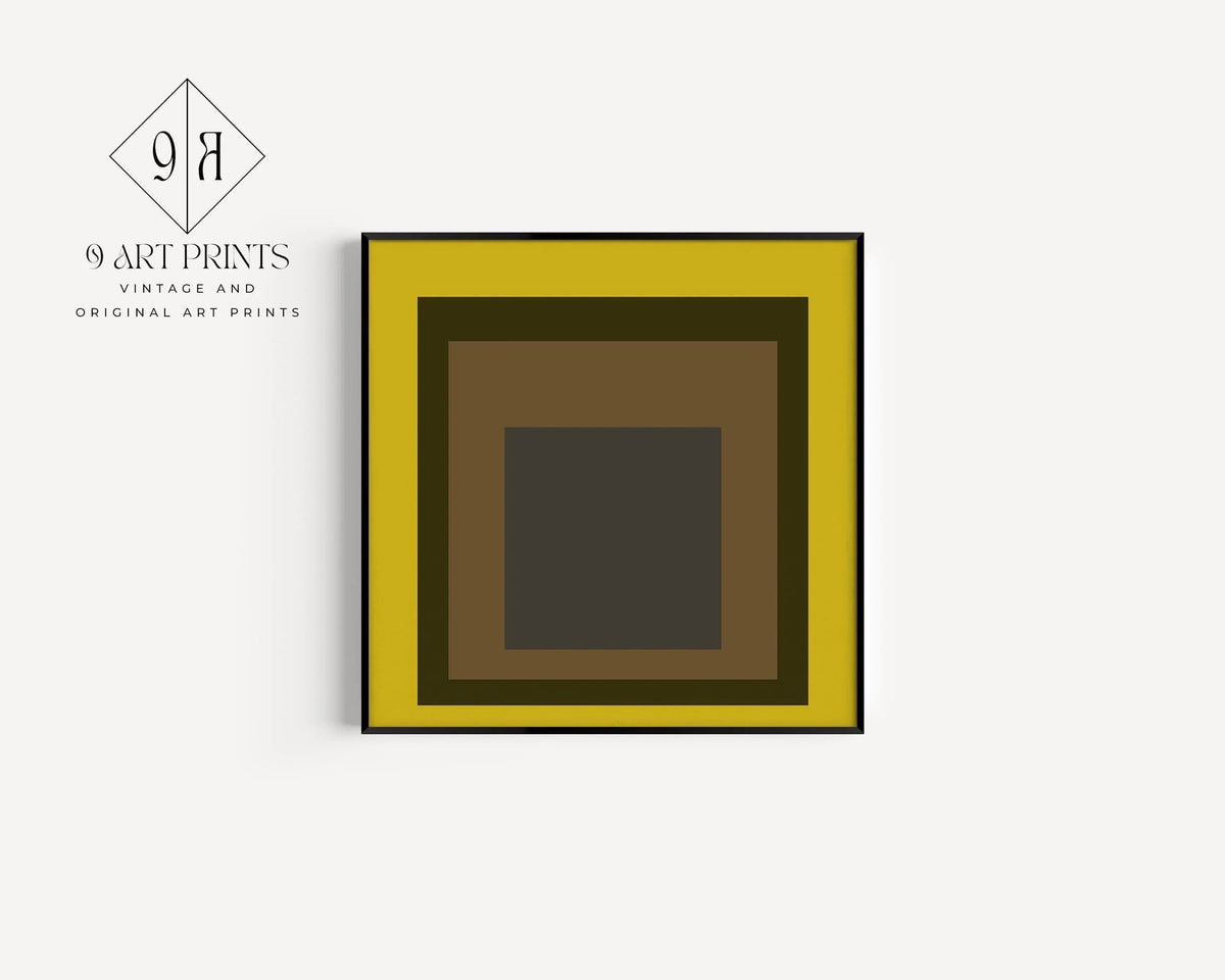 Josef Albers Inspired 'Harvest' Giclee Print: Mid-Century Modern Art, Mustard Yellow