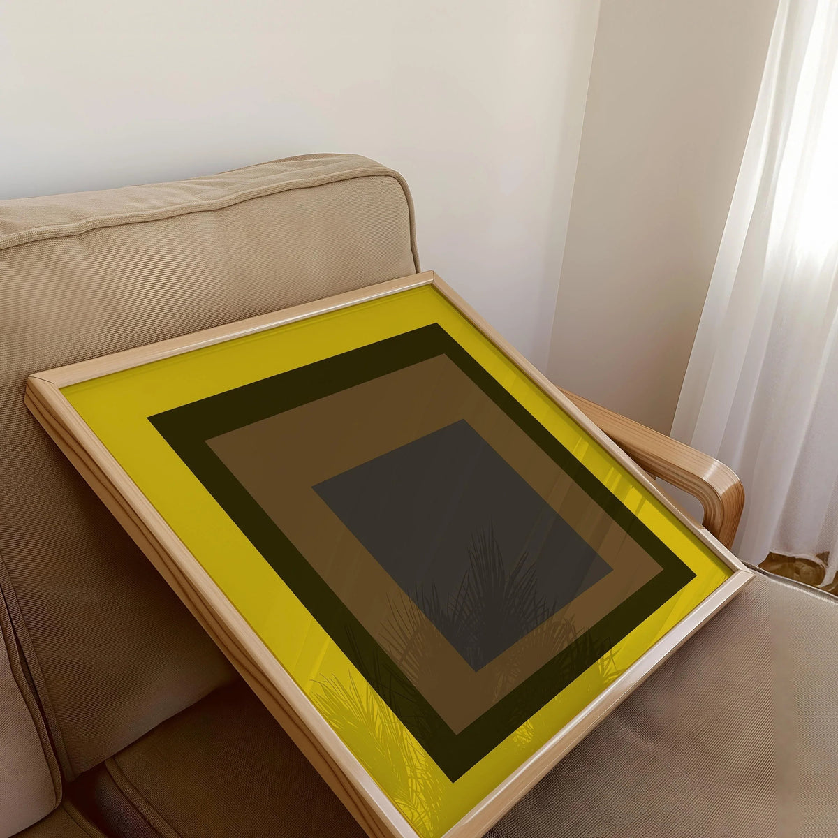 Josef Albers Inspired 'Harvest' Giclee Print: Mid-Century Modern Art, Mustard Yellow