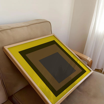 Josef Albers Inspired 'Harvest' Giclee Print: Mid-Century Modern Art, Mustard Yellow