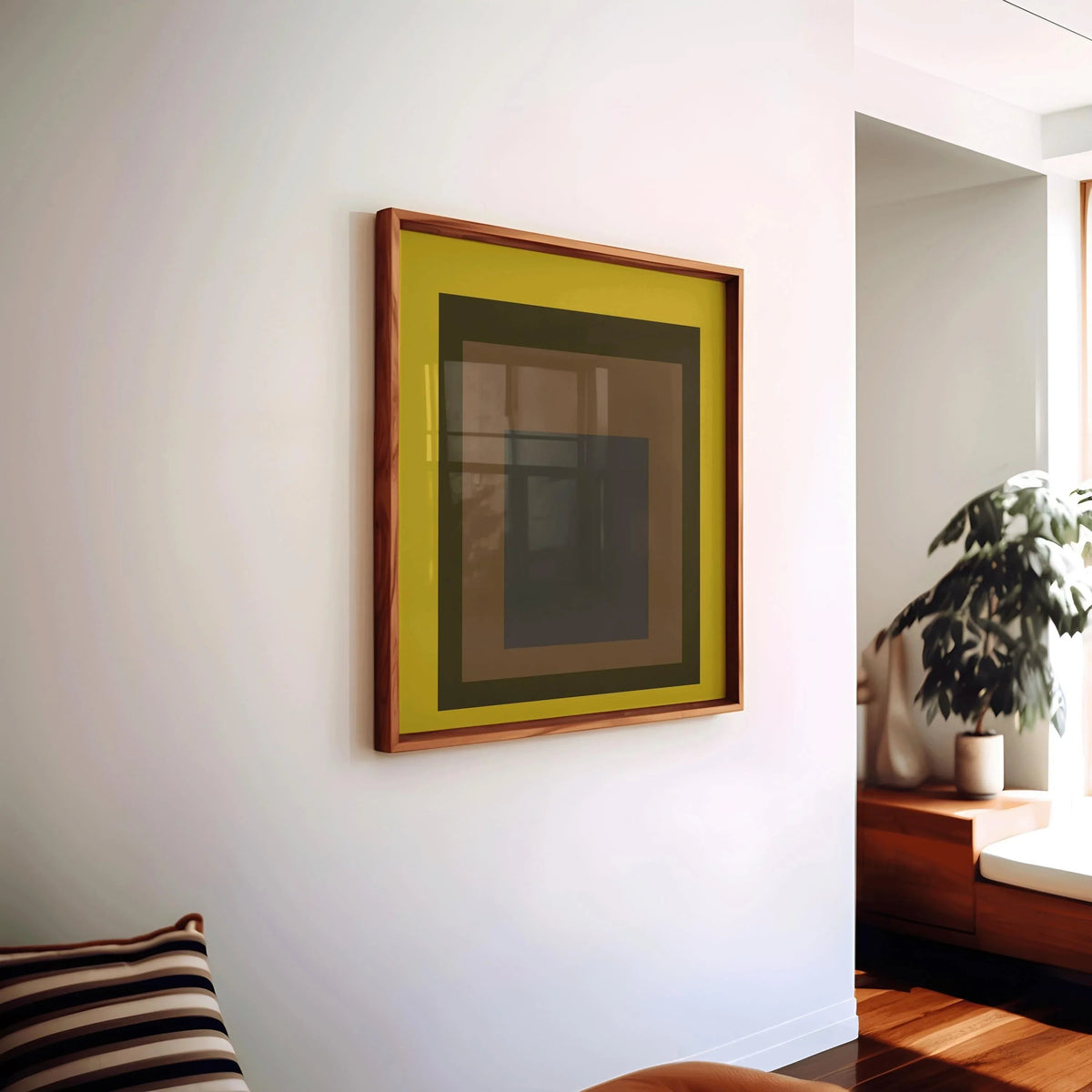 Josef Albers Inspired 'Harvest' Giclee Print: Mid-Century Modern Art, Mustard Yellow