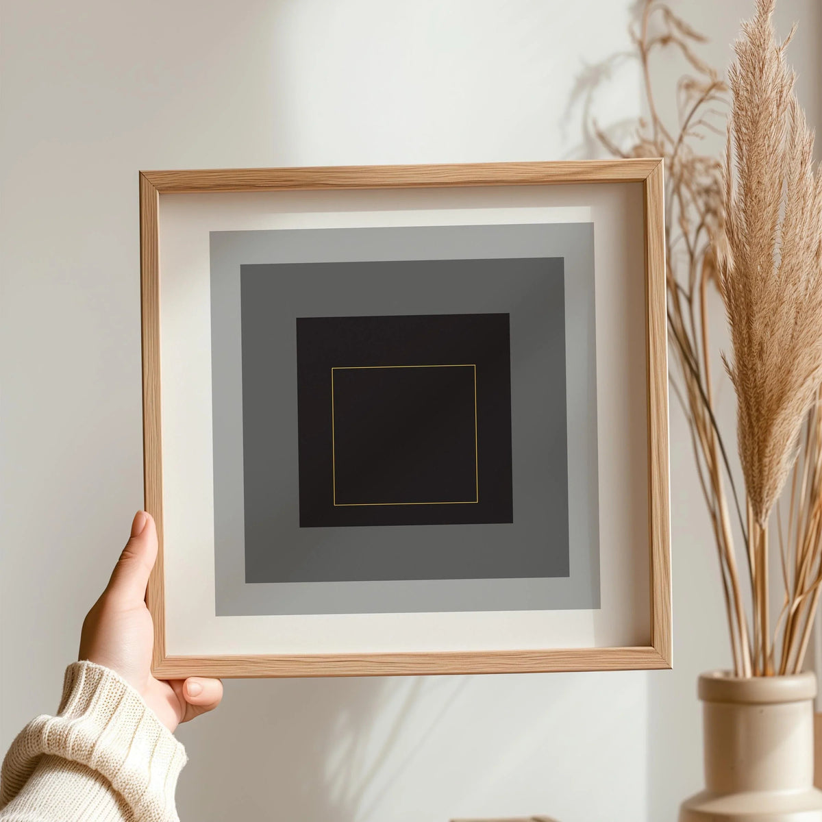 Impression Giclée Hommage au Carré Inspiré de Josef Albers : Art Moderne du Milieu du Siècle (1x1)