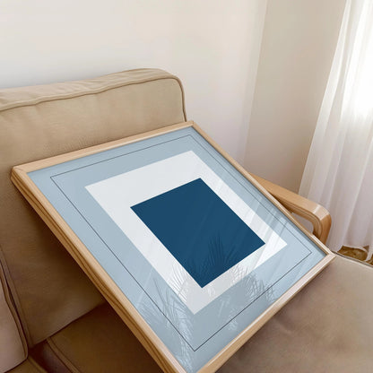After Josef Albers - Madmen (Homage to the Square) PRINT |  Mid-century Modern Art Print in Cool Blue (available framed) 1x1