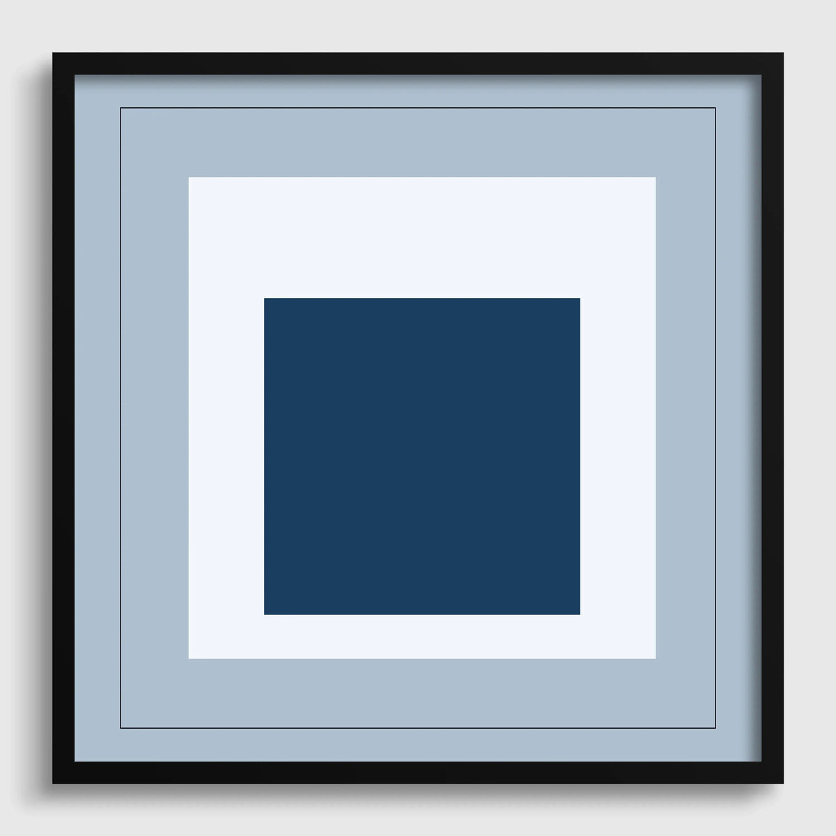 After Josef Albers - Madmen (Homage to the Square) PRINT |  Mid-century Modern Art Print in Cool Blue (available framed) 1x1