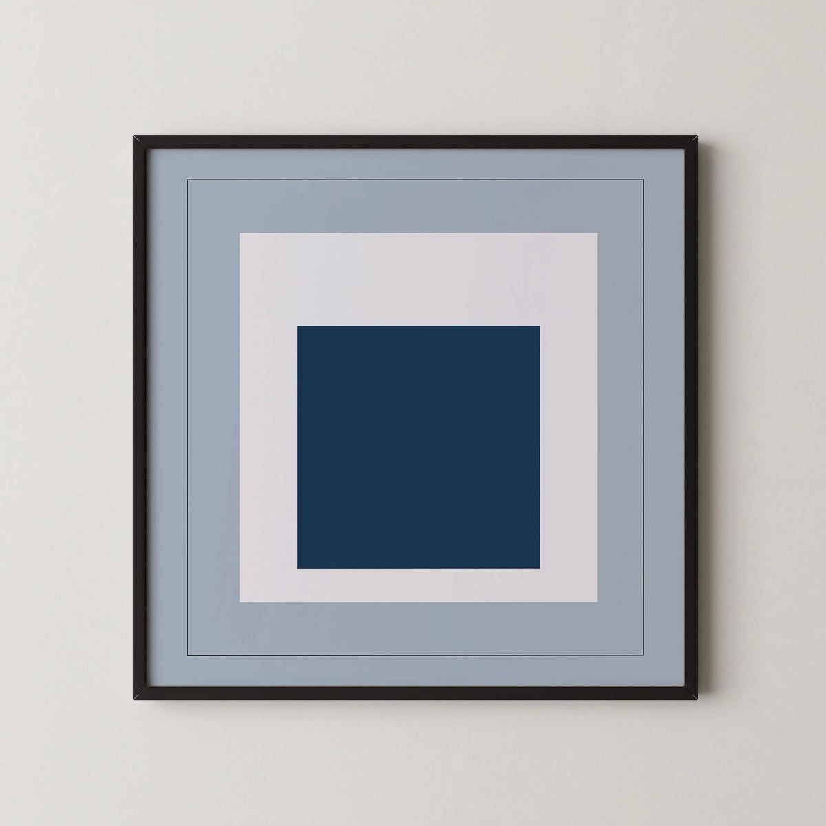 After Josef Albers - Madmen (Homage to the Square) PRINT |  Mid-century Modern Art Print in Cool Blue (available framed) 1x1