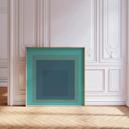 Josef Albers Inspired 'Meadow' Giclee Print: Mid-Century Modern Art, Mint Green