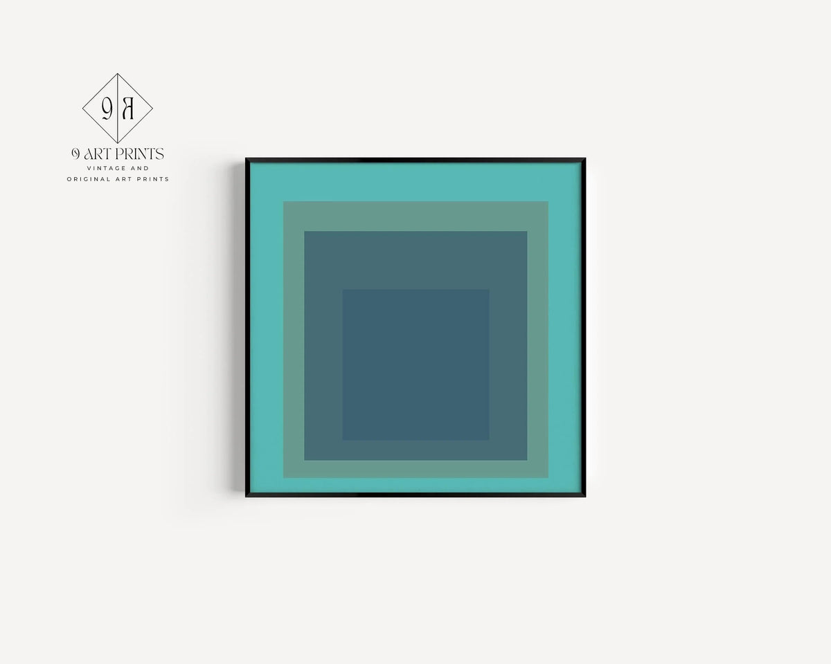 Josef Albers Inspired 'Meadow' Giclee Print: Mid-Century Modern Art, Mint Green