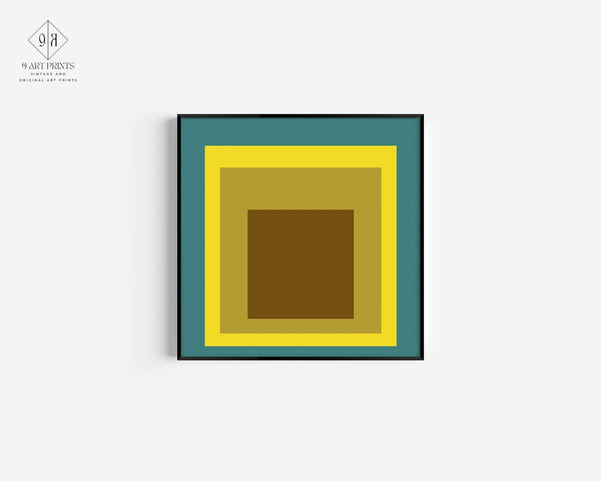 Estampe Giclée « Memento » inspirée de Josef Albers – Hommage au carré : Art moderne du milieu du siècle