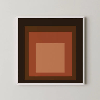Inspired by Josef Albers Oxblood Art Print: 'Homage to the Square' Mid-Century Modern Giclee Print