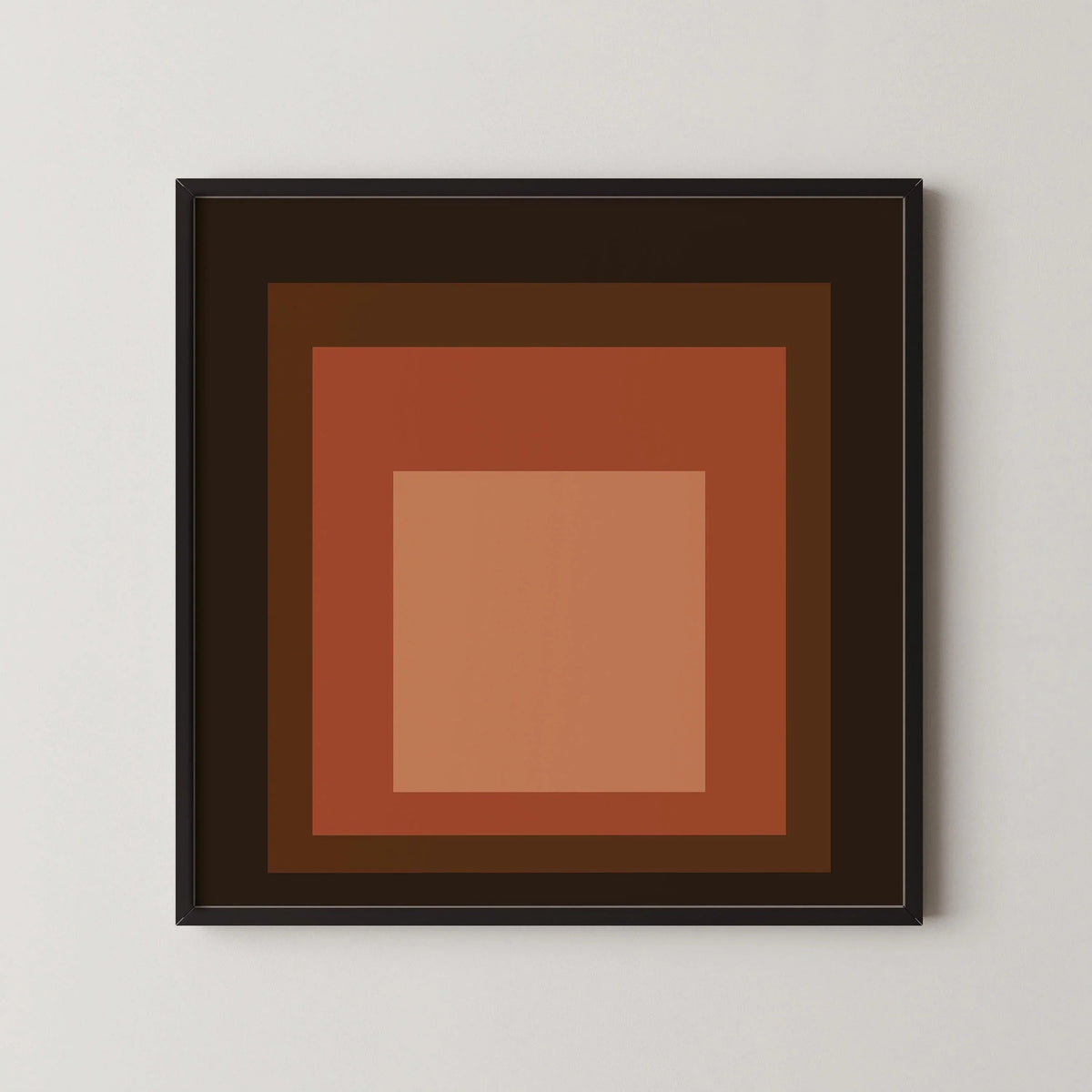 Inspired by Josef Albers Oxblood Art Print: 'Homage to the Square' Mid-Century Modern Giclee Print
