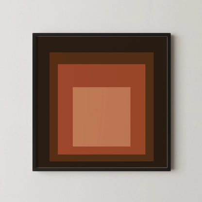 Inspired by Josef Albers Oxblood Art Print: 'Homage to the Square' Mid-Century Modern Giclee Print