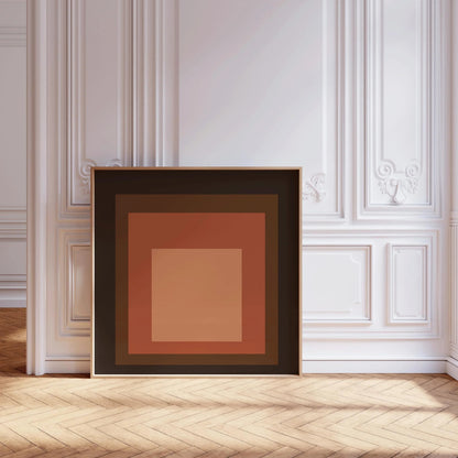 Inspired by Josef Albers Oxblood Art Print: 'Homage to the Square' Mid-Century Modern Giclee Print