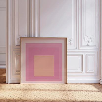 Josef Albers Inspired 'Patricia' Giclee Print: Mid-Century Modern Homage to the Square (1x1)
