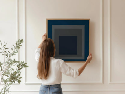 Impression Giclée « Pureheart » de Josef Albers : Art moderne du milieu du siècle, « Hommage au carré » bleu et gris
