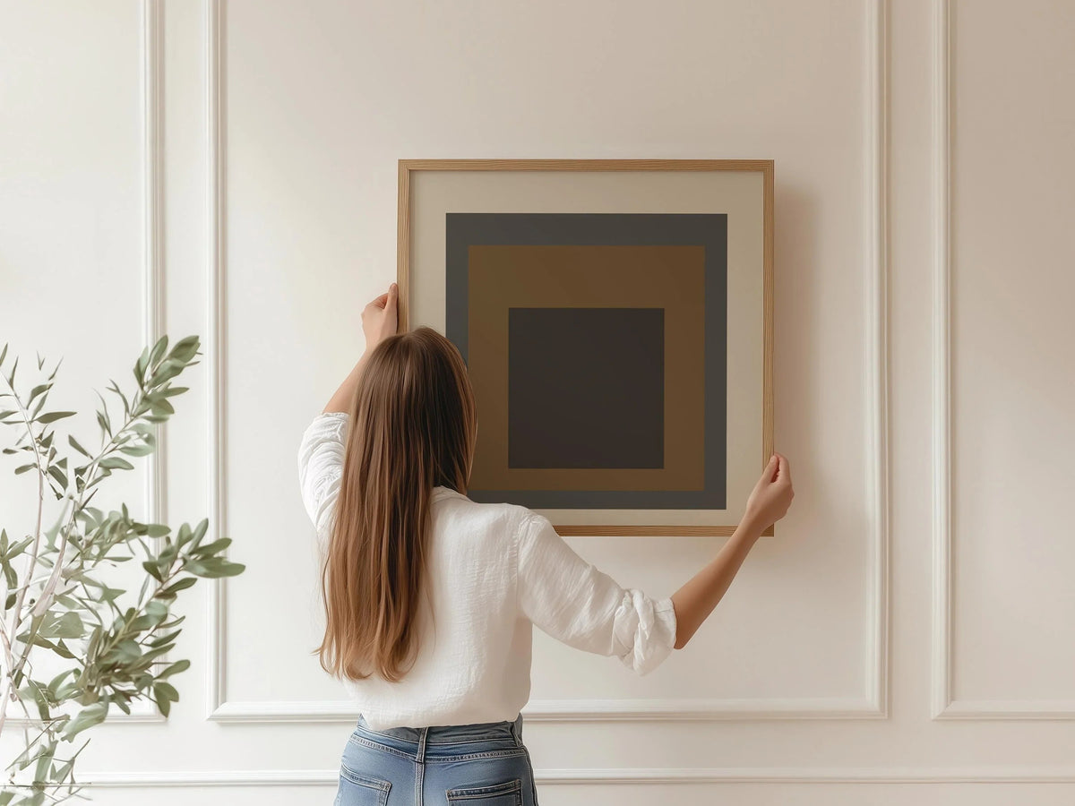 Josef Albers Inspired ‚ Sienna‚Äô Art Print: Mid-Century Modern Homage to the Square (1x1)