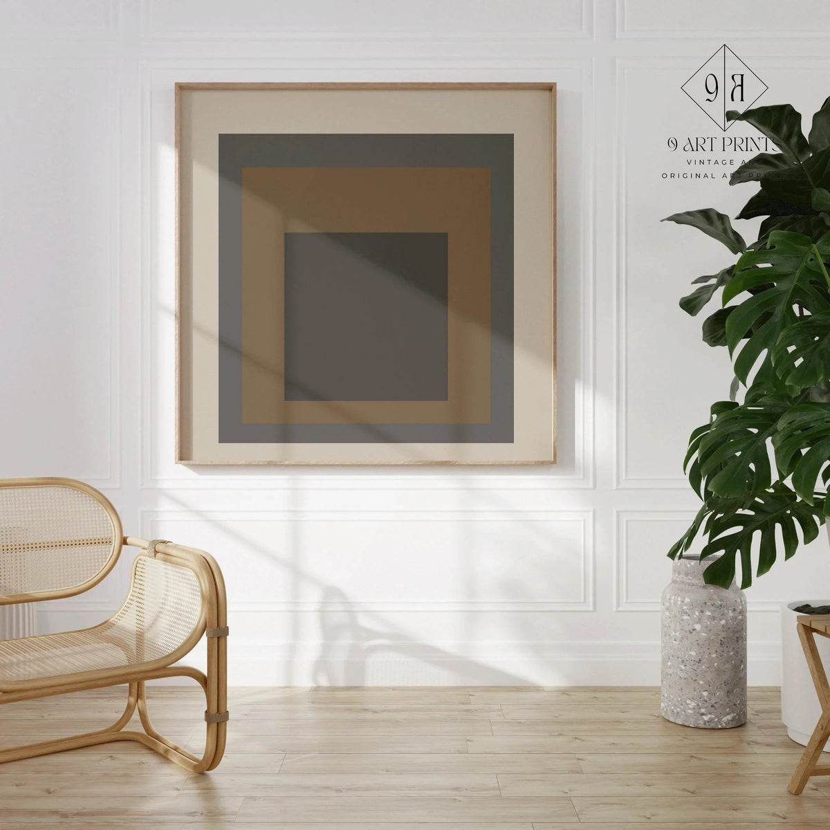 Josef Albers Inspired ‚ Sienna‚Äô Art Print: Mid-Century Modern Homage to the Square (1x1)