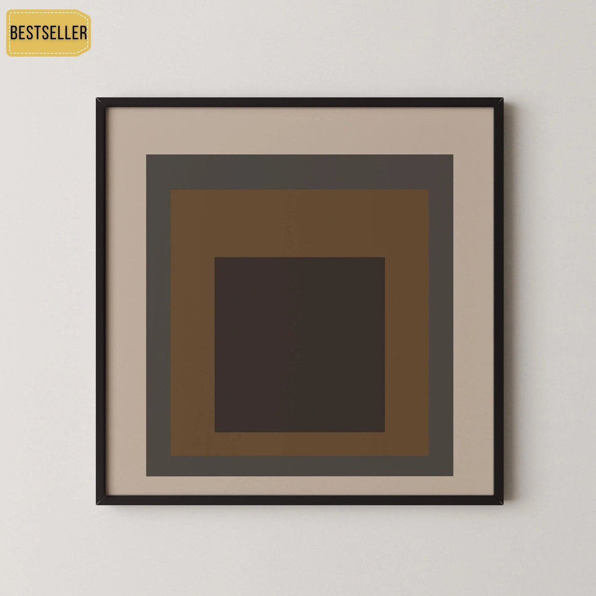 Josef Albers Inspired ‚ Sienna‚Äô Art Print: Mid-Century Modern Homage to the Square (1x1)