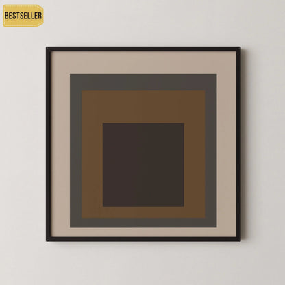 Josef Albers Inspired ‚ Sienna‚Äô Art Print: Mid-Century Modern Homage to the Square (1x1)