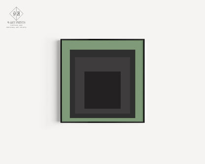 Josef Albers Inspired 'Sleep' Giclee Print: Mid-Century Modern Art, Handframed Option