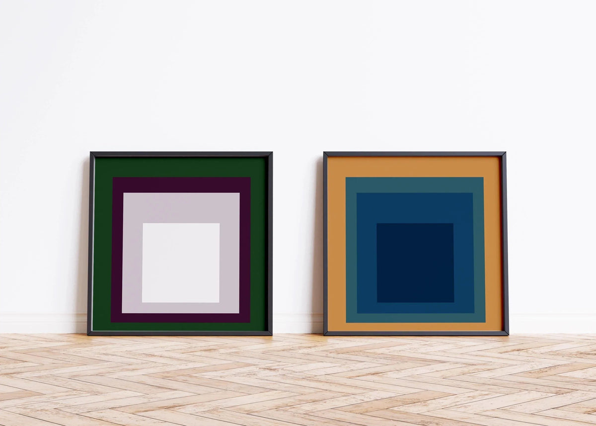 Ensemble d'estampes inspirées de Josef Albers, Hommage au Carré : Art moderne du milieu du siècle