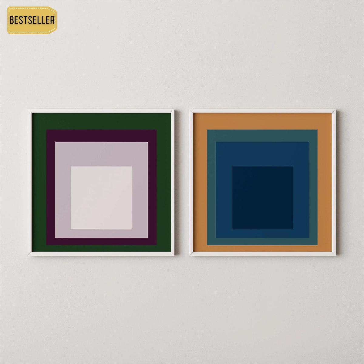 Ensemble d'estampes inspirées de Josef Albers, Hommage au Carré : Art moderne du milieu du siècle