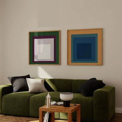 Ensemble d'estampes inspirées de Josef Albers, Hommage au Carré : Art moderne du milieu du siècle
