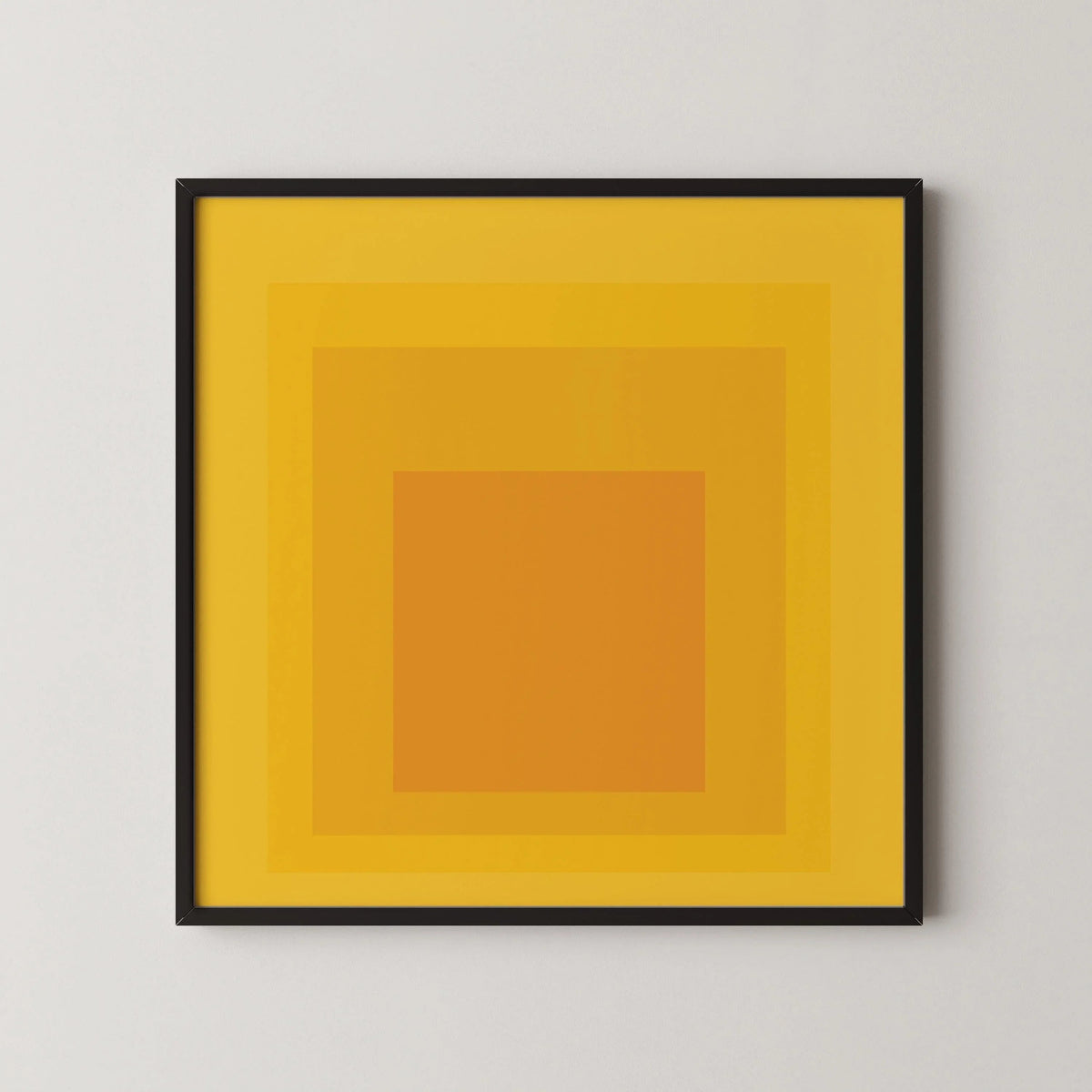 Josef Albers Inspired Taos Giclee Print: Mid-Century Modern Art, 'Homage to the Square' Yellow & Orange