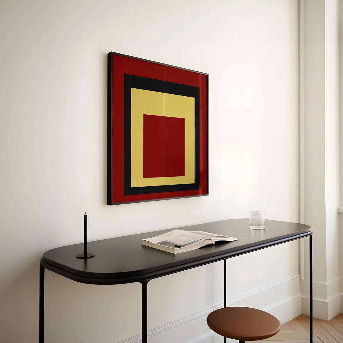 Josef Albers inspired 'Uber Alles' Giclee Print: Mid-Century Modern Homage to the Square
