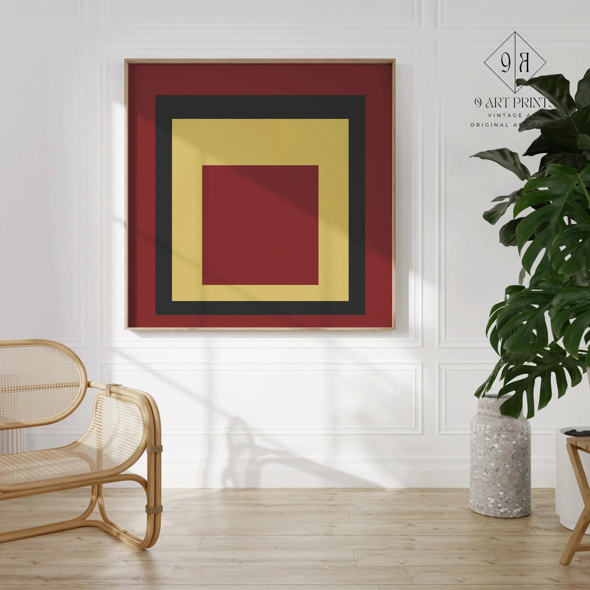 Josef Albers inspired 'Uber Alles' Giclee Print: Mid-Century Modern Homage to the Square