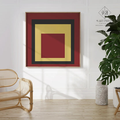 Josef Albers inspired 'Uber Alles' Giclee Print: Mid-Century Modern Homage to the Square