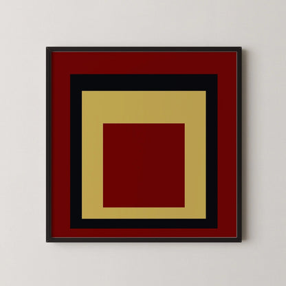 Josef Albers inspired 'Uber Alles' Giclee Print: Mid-Century Modern Homage to the Square