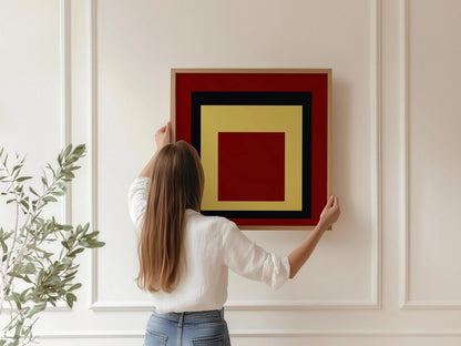 Josef Albers inspired 'Uber Alles' Giclee Print: Mid-Century Modern Homage to the Square