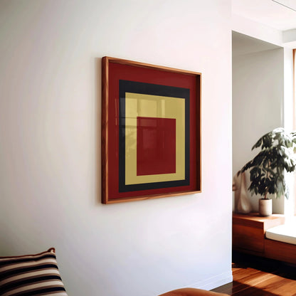 Josef Albers inspired 'Uber Alles' Giclee Print: Mid-Century Modern Homage to the Square