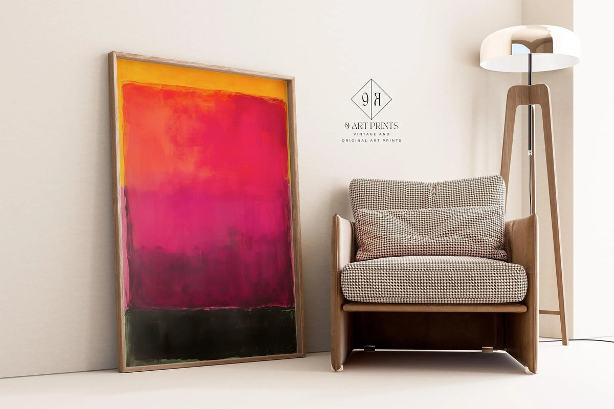 D'après Mark Rothko - Noir et violet (Champ chromatique : IA) | Art abstrait moderne (Disponible encadré à la main ou sans cadre)