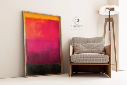 D'après Mark Rothko - Noir et violet (Champ chromatique : IA) | Art abstrait moderne (Disponible encadré à la main ou sans cadre)