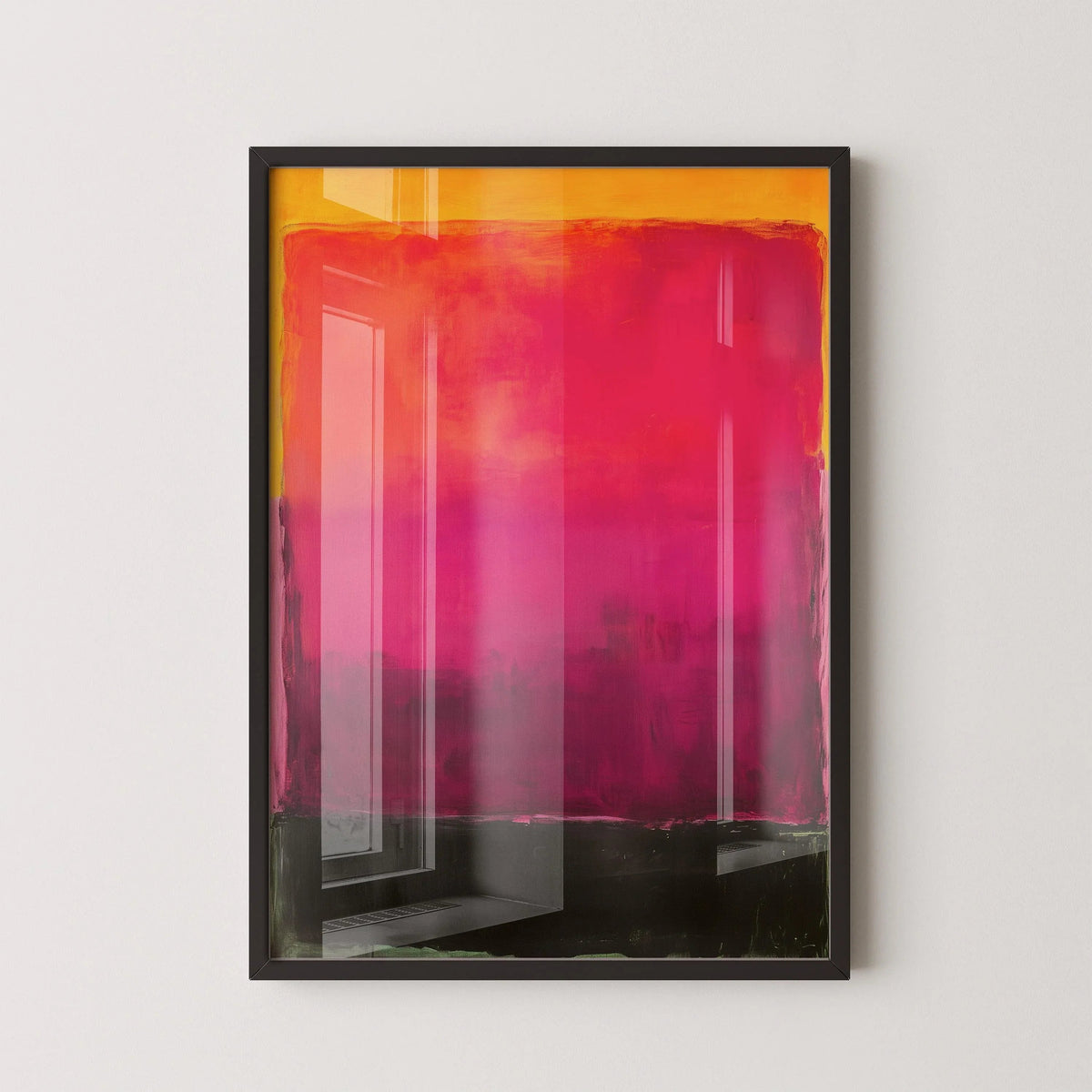 D'après Mark Rothko - Noir et violet (Champ chromatique : IA) | Art abstrait moderne (Disponible encadré à la main ou sans cadre)