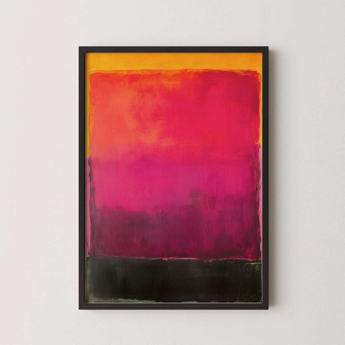 D'après Mark Rothko - Noir et violet (Champ chromatique : IA) | Art abstrait moderne (Disponible encadré à la main ou sans cadre)