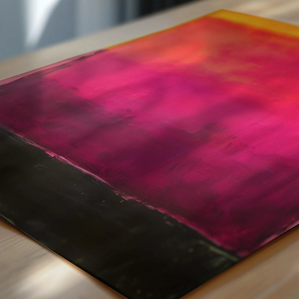 D'après Mark Rothko - Noir et violet (Champ chromatique : IA) | Art abstrait moderne (Disponible encadré à la main ou sans cadre)
