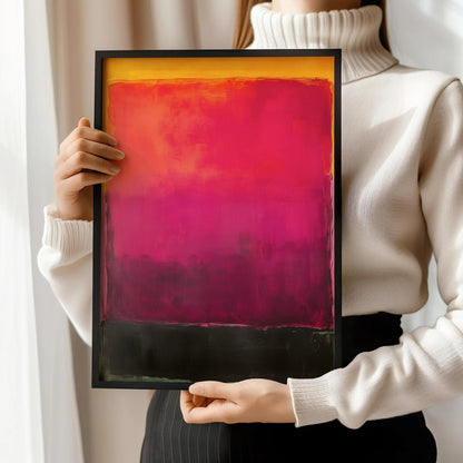 D'après Mark Rothko - Noir et violet (Champ chromatique : IA) | Art abstrait moderne (Disponible encadré à la main ou sans cadre)