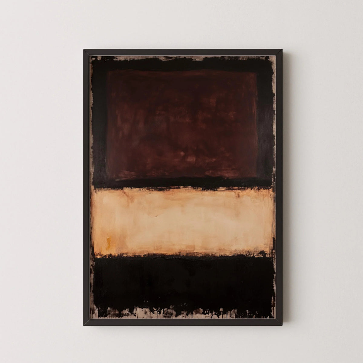 Rothko Style Abstract Art Print: Beige, Brown, Black Colour Field
