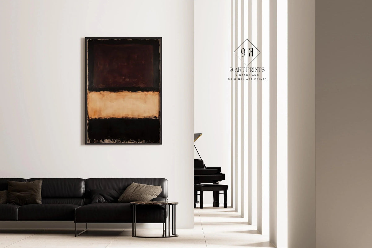 Rothko Style Abstract Art Print: Beige, Brown, Black Colour Field
