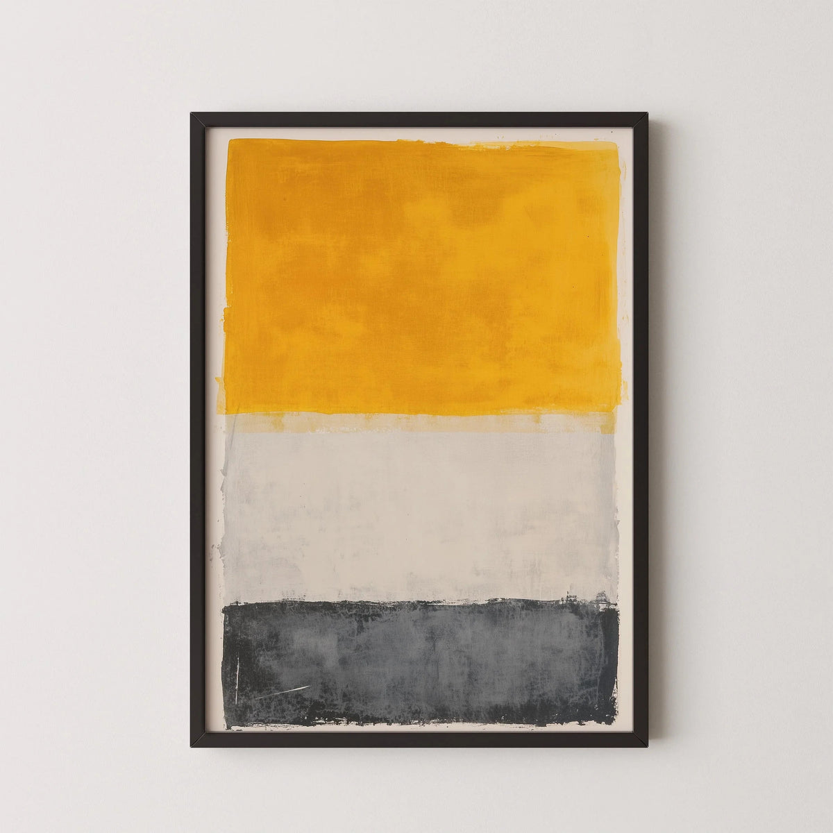 D'après Mark Rothko - Blanc, jaune et gris foncé (Colour Field : IA) | Art abstrait moderne (Disponible encadré à la main ou non encadré)