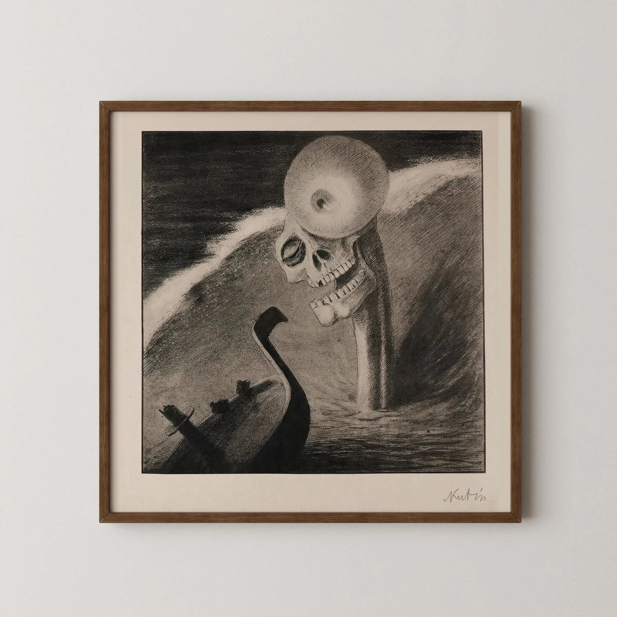 Alfred Kubin - The Horror | Famous Surreal Symbolist Monochrome Sketch Art (available handframed or unframed) 1x1